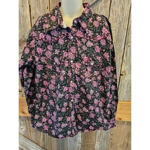 Cowgirl hardware girls size Large L Long Sleeve embellished pearl snap EUC #